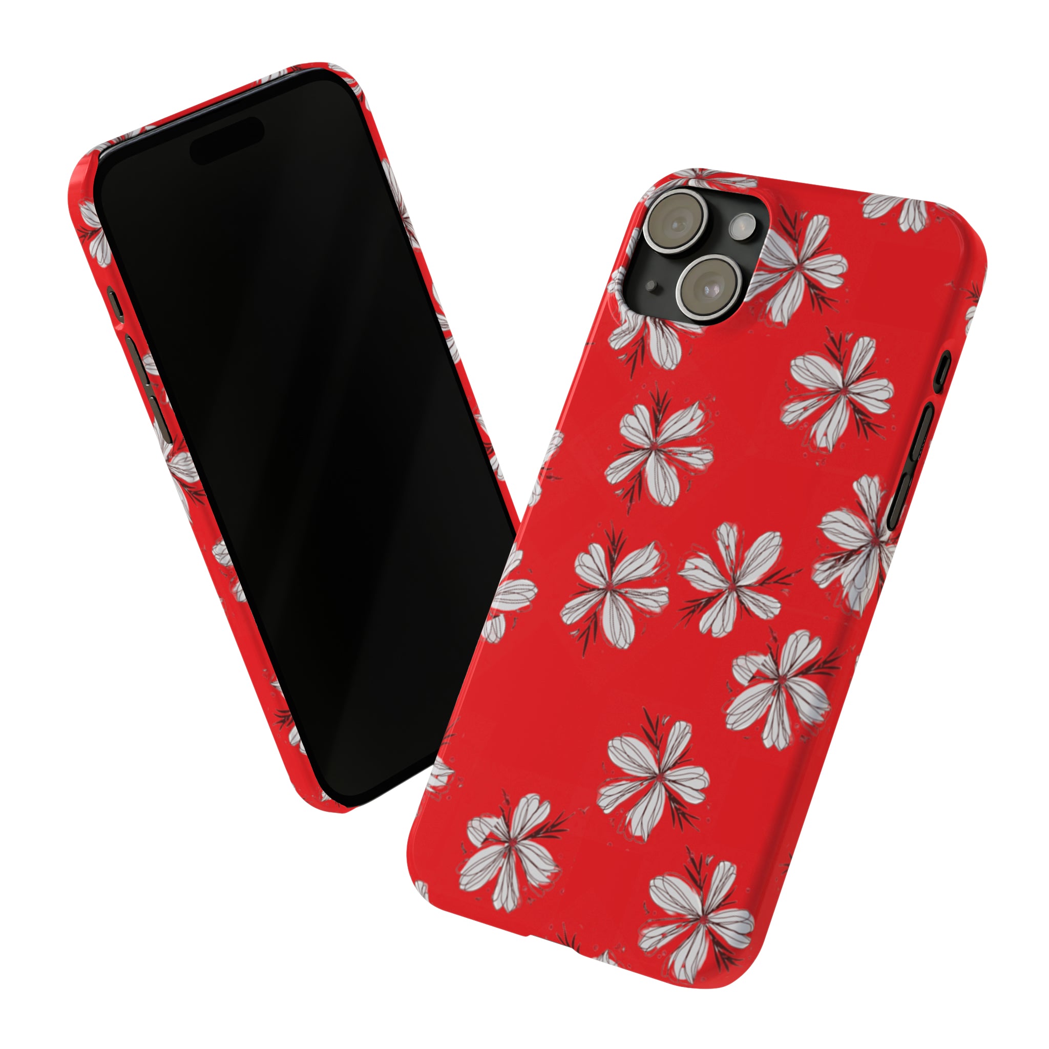 Red Sketchy Flower Case