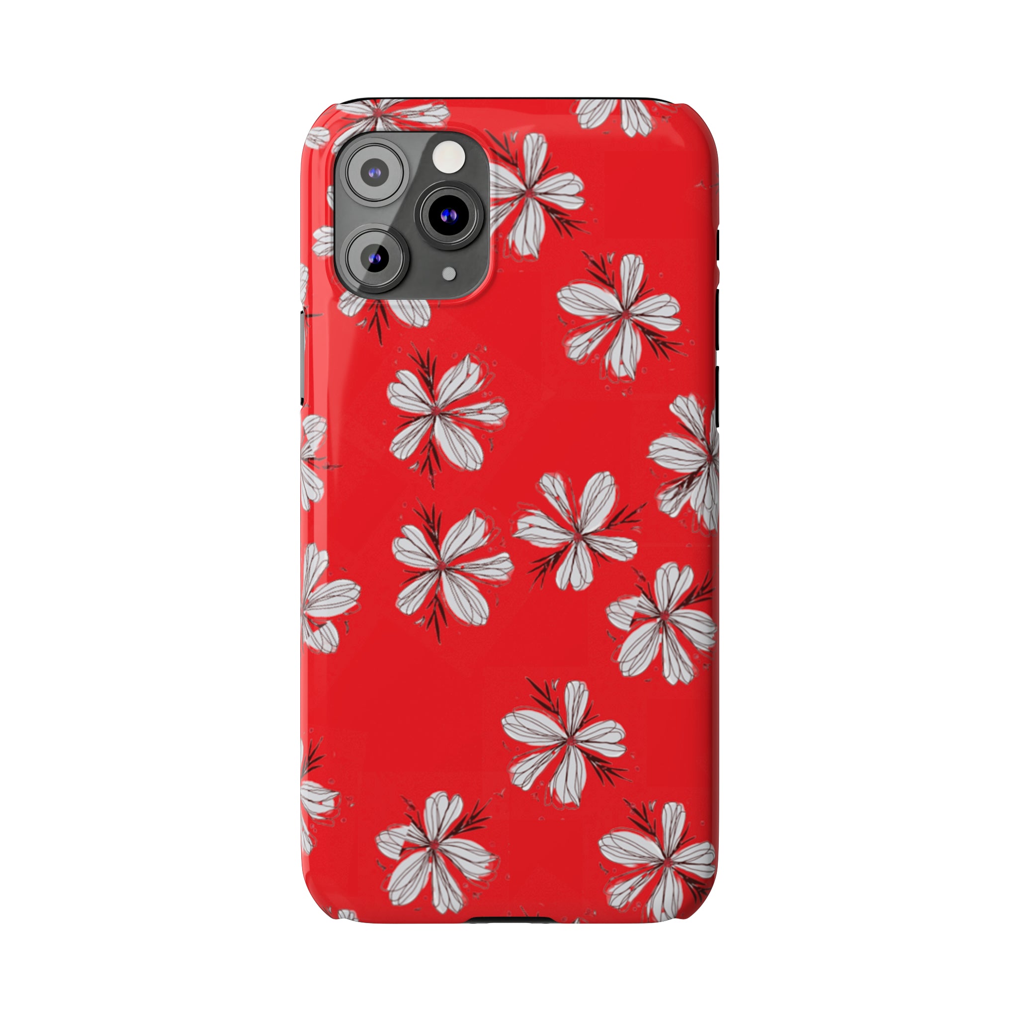 Red Sketchy Flower Case