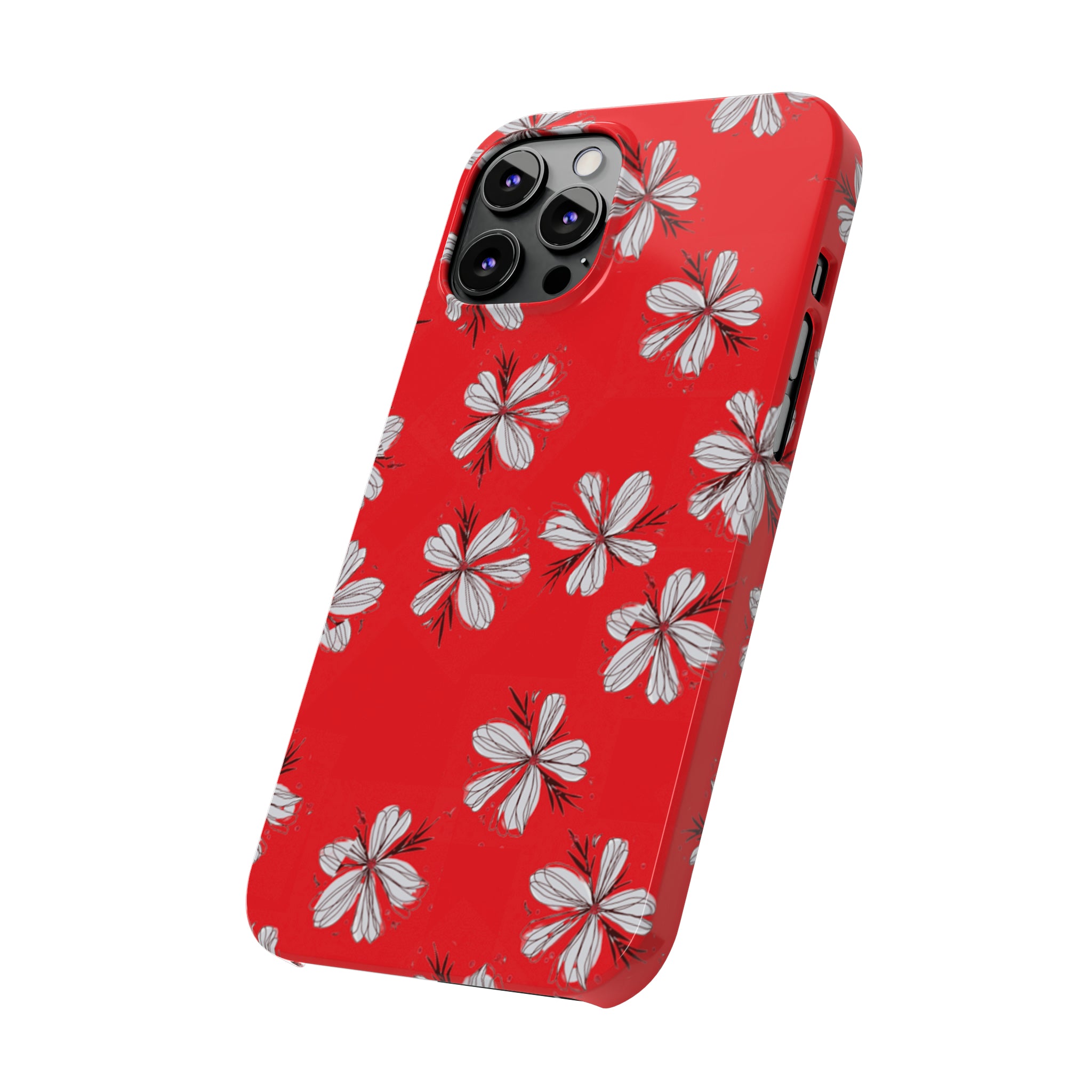 Red Sketchy Flower Case