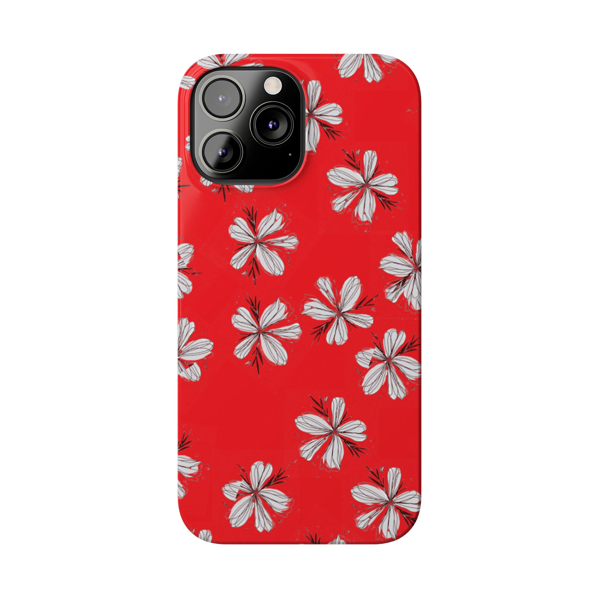 Red Sketchy Flower Case