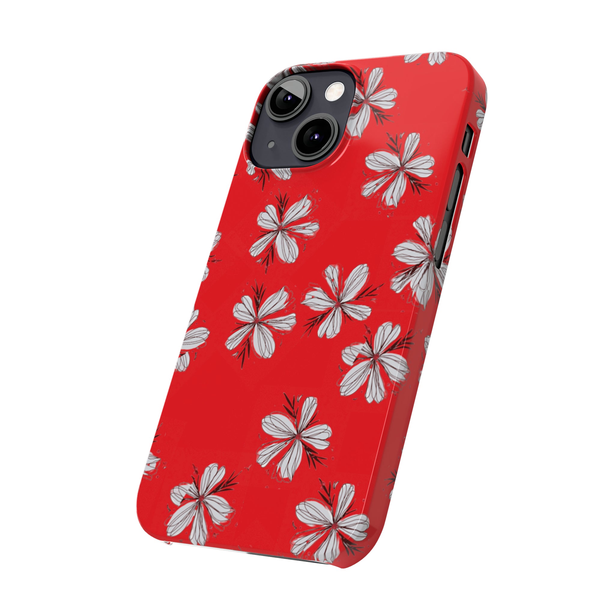 Red Sketchy Flower Case